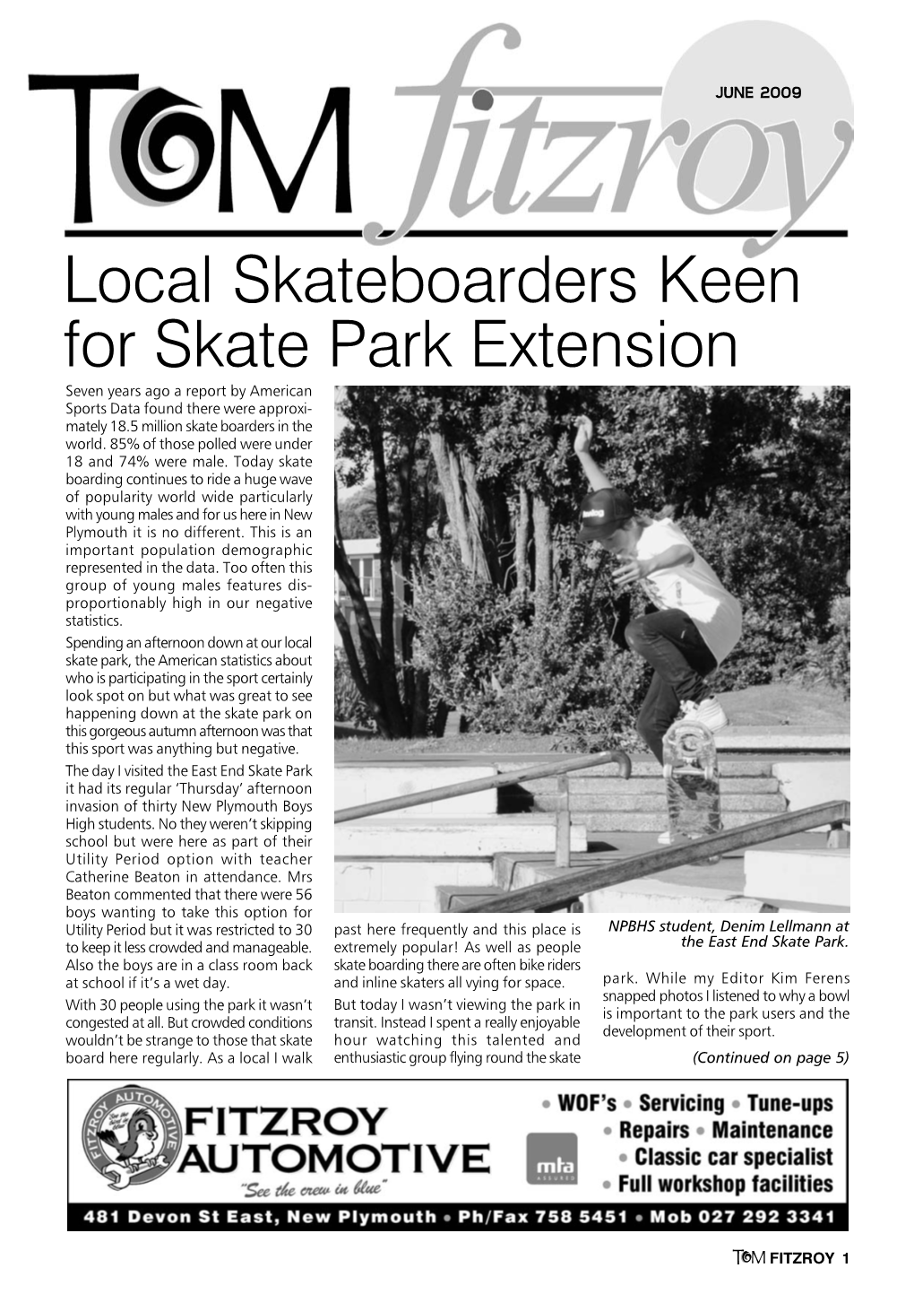 Local Skateboarders Keen for Skate Park Extension