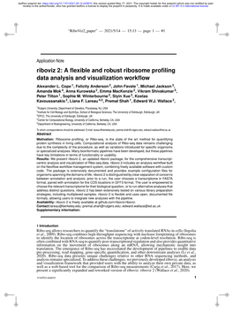 Riboviz 2: a Flexible and Robust Ribosome Profiling Data Analysis