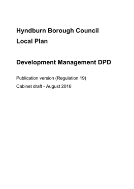 Hyndburn Borough Council Local Plan Development Management