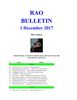 RAO BULLETIN 1 December 2017