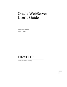 Oracle Webserver User's Guide