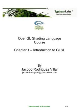 Opengl Shading Language Course Chapter 1 – Introduction to GLSL By