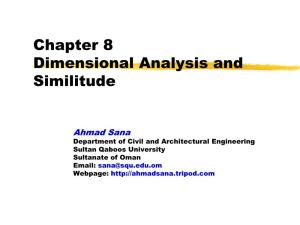 Chapter 8 Dimensional Analysis and Similitude