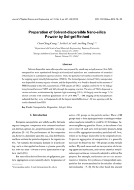 Preparation of Solvent-Dispersible Nano-Silica Powder by Sol-Gel Method