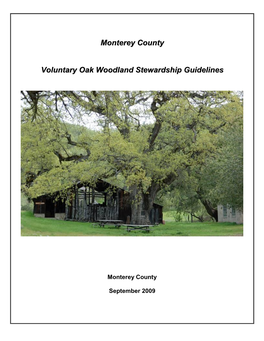 Monterey County Voluntary Oak Woodland Stewardship Guidelines