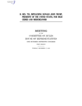 H. Res. 755, Impeaching Donald John Trump, President of the United States, for High Crimes and Misdemeanors