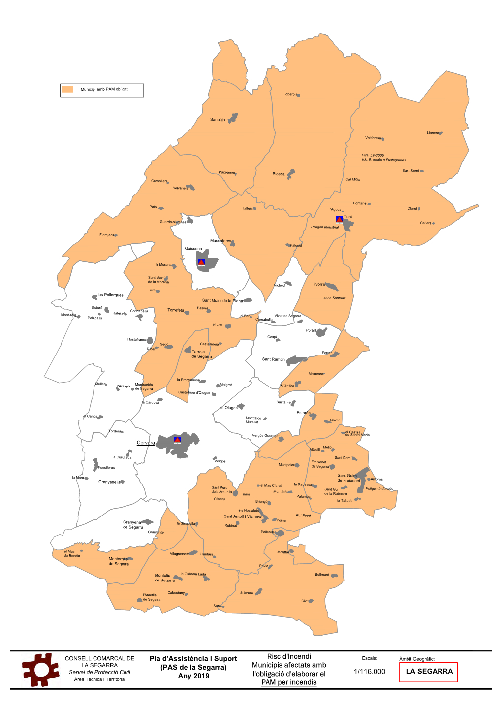 Risc D'incendi Municipis Afectats Amb L'obligació D'elaborar El PAM Per