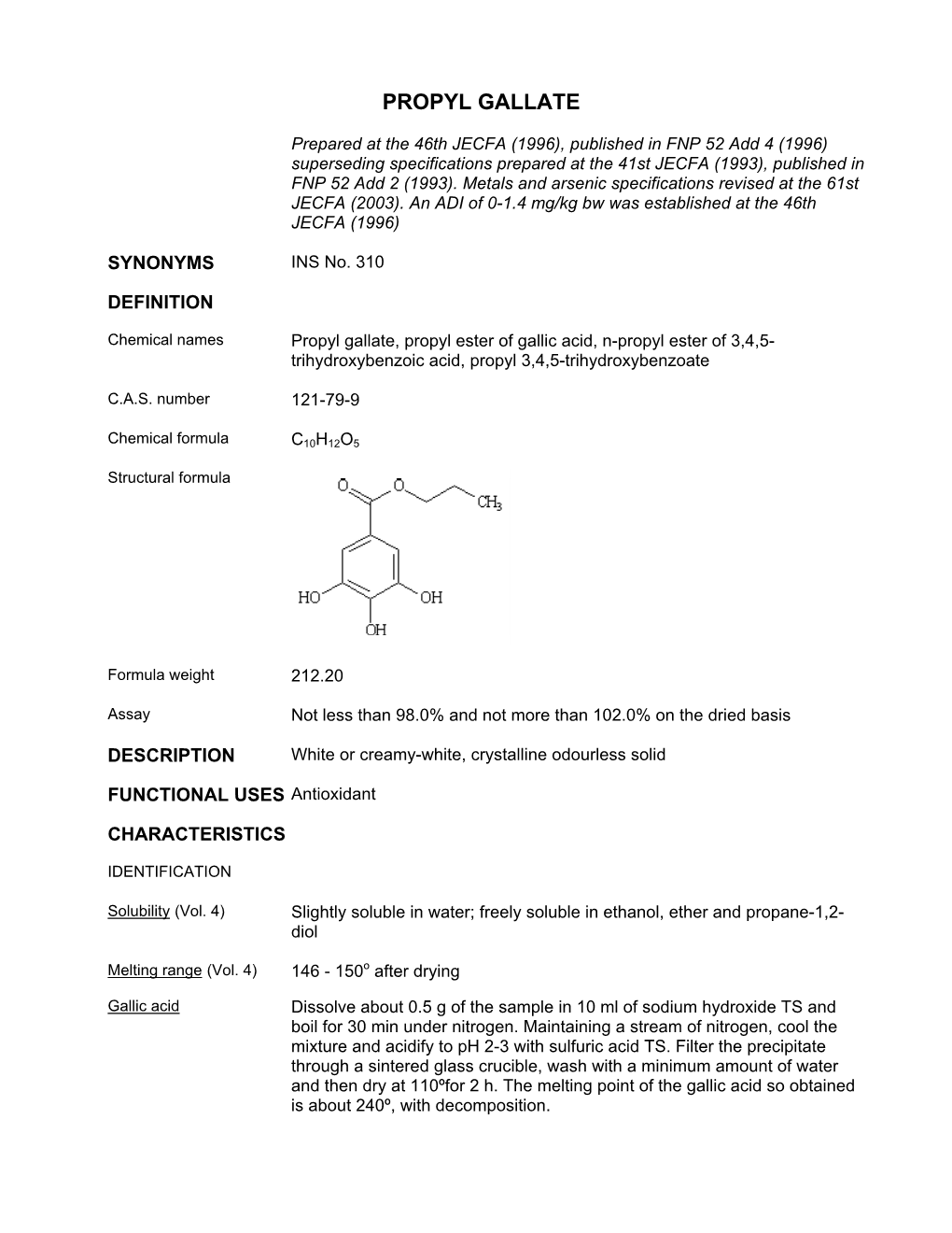 Propyl Gallate