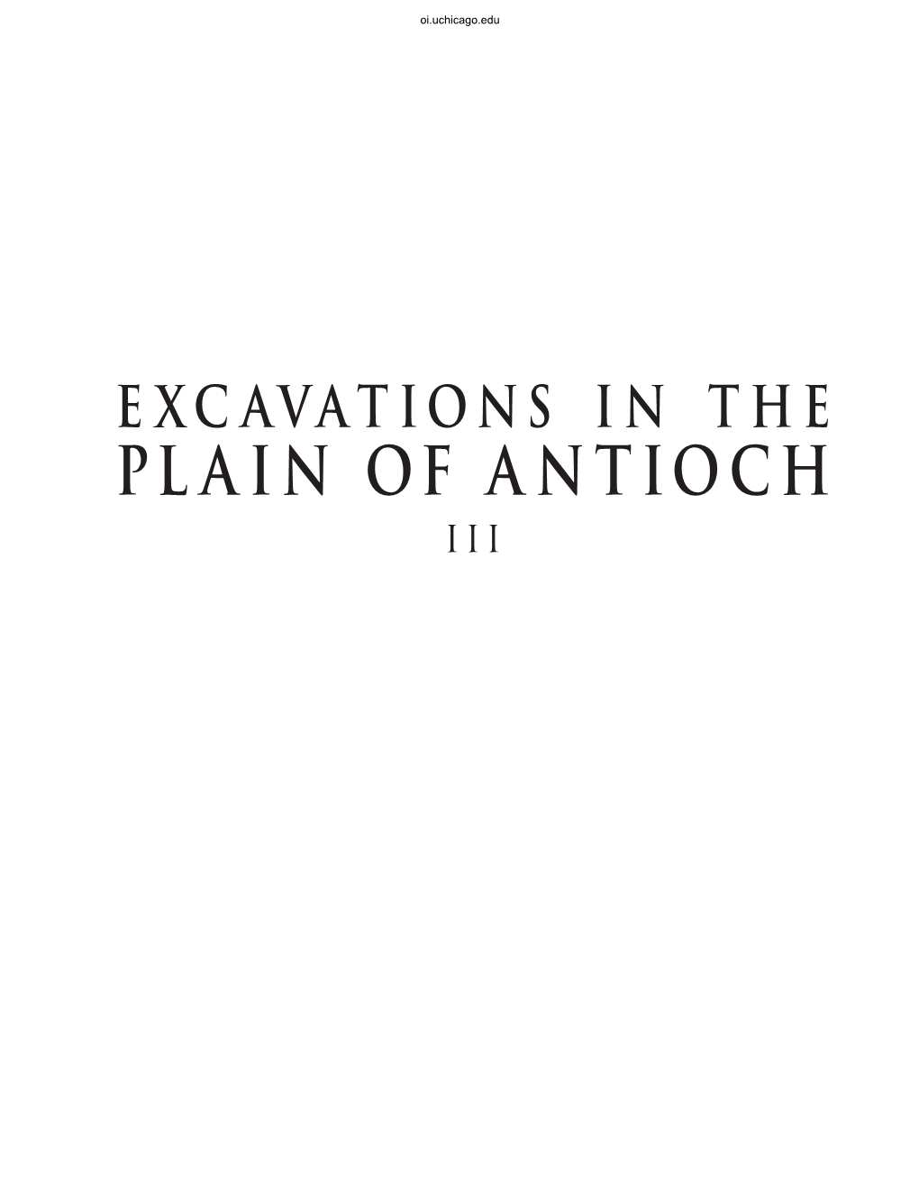 PLAIN of ANTIOCH III Oi.Uchicago.Edu