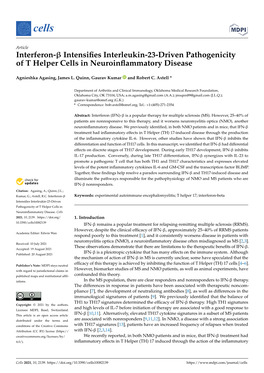 Intensifies Interleukin-23-Driven Pathogenicity of T Helper Cells In