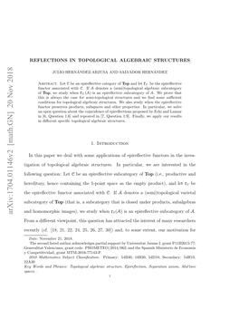 Epireflections in Topological Algebraic Structures