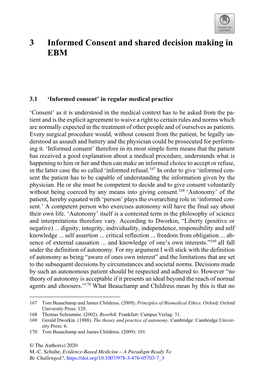 Informed Consent and Shared Decision Making in EBM