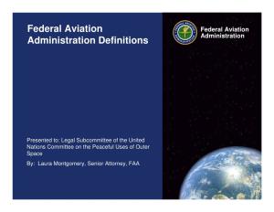 Federal Aviation Administration Definitions Administration