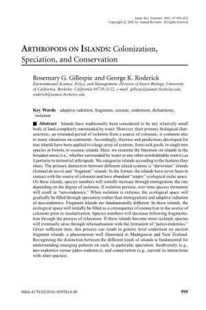 Colonization, Speciation, and Conservation