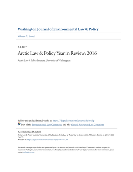 Arctic Law & Policy Year in Review
