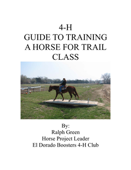 4-H Guide to Training a Horse for Trail Class