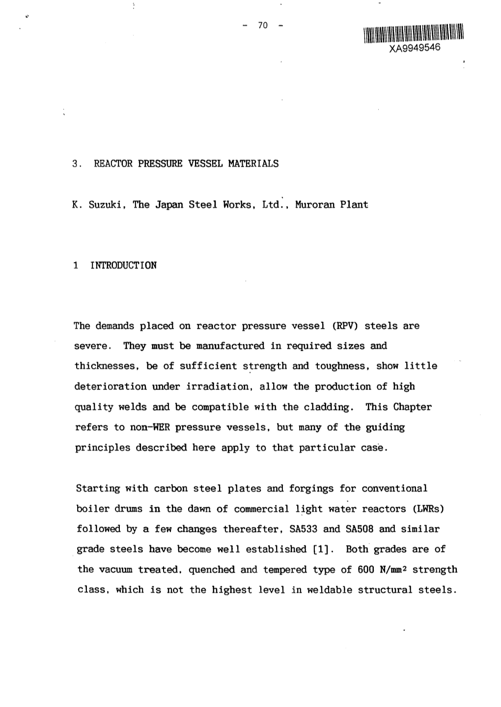 Xa9949546 3. Reactor Pressure Vessel Materials