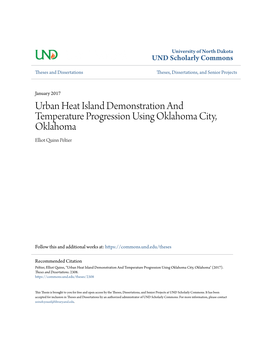 Urban Heat Island Demonstration and Temperature Progression Using Oklahoma City, Oklahoma Elliot Quinn Peltier