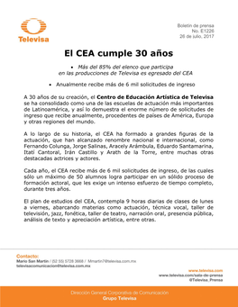 El CEA Cumple 30 Años