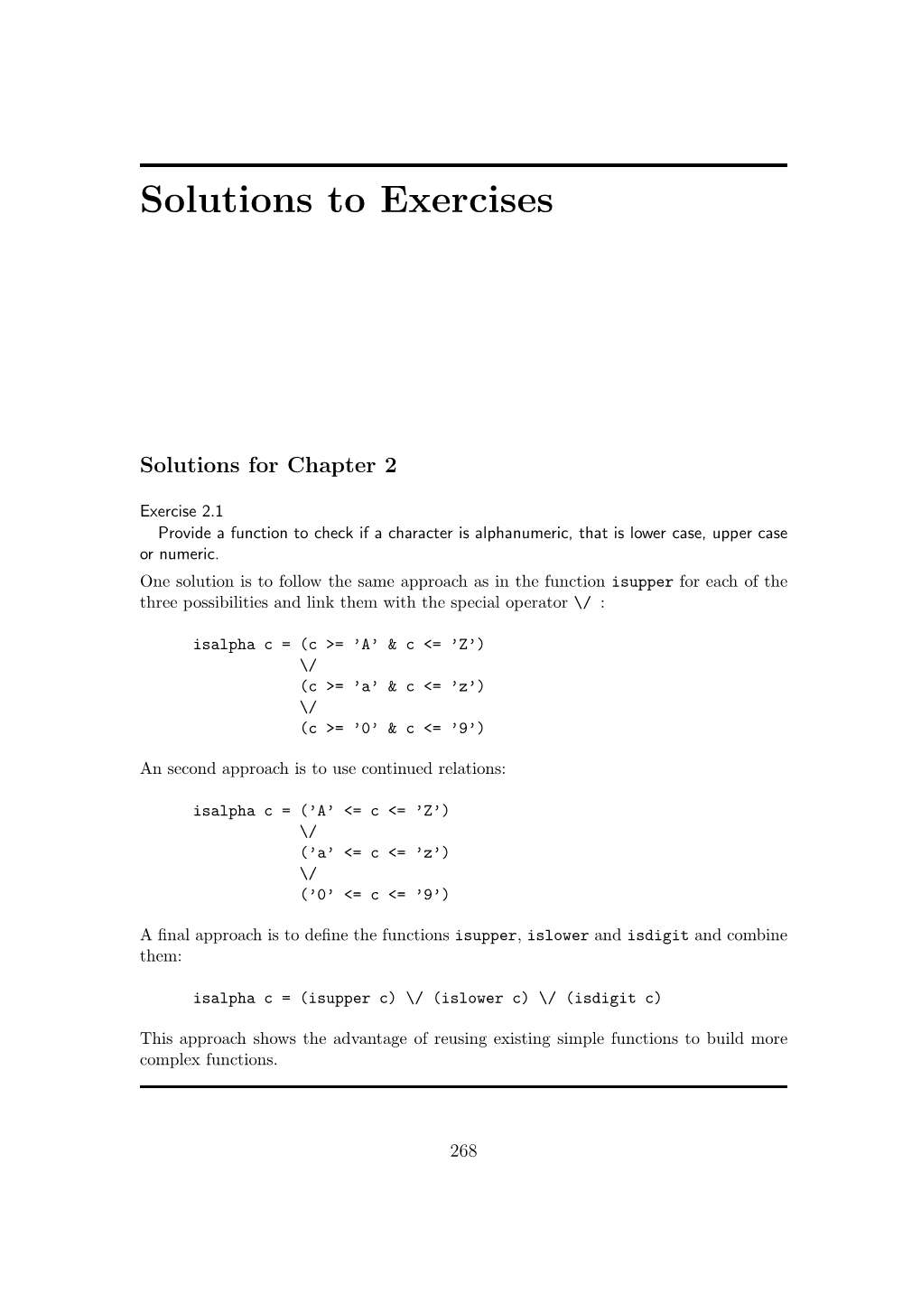 Solutions to Exercises