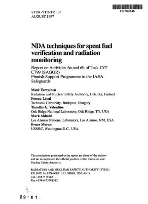 NDA Techniques for Spent Fuel Verification and Radiation Monitoring