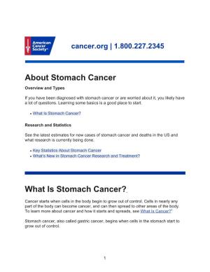 Stomach Cancer Overview and Types
