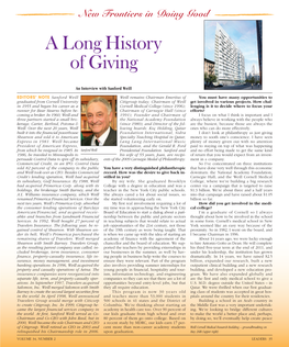 To Download a PDF of an Interview with Sanford Weill