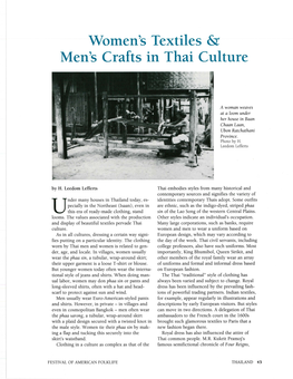 Women's Textiles & Men's Crafts in Thai Culture