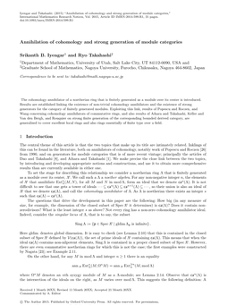 Annihilation of Cohomology and Strong Generation of Module Categories,” International Mathematics Research Notices, Vol