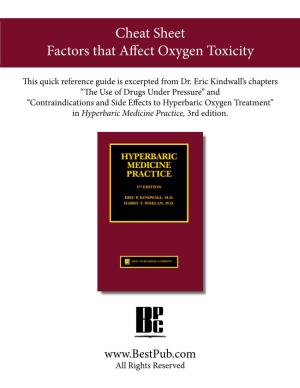 Cheat Sheet Factors That Affect Oxygen Toxicity