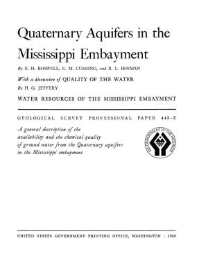 Quaternary Aquifers in the Mississippi Embayment