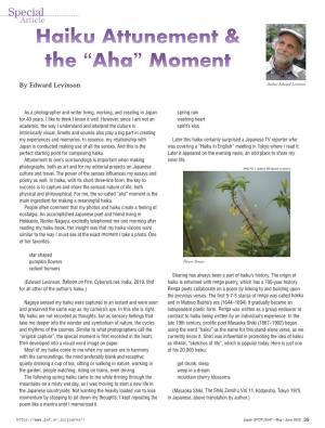 Haiku Attunement & the “Aha” Moment