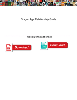Dragon Age Relationship Guide