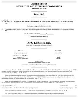XPO Logistics, Inc. (Exact Name of Registrant As Specified in Its Charter)