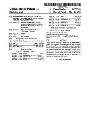 United States Patent [191 [11] Patent Number: 5,399,736 Friederichs Et Al