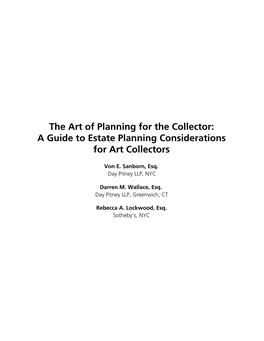 A Guide to Estate Planning Considerations for Art Collectors