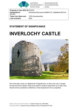 Inverlochy Castle Statement of Significance