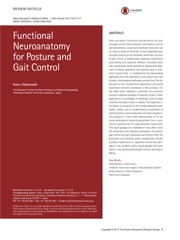 Functional Neuroanatomy for Posture and Gait Control