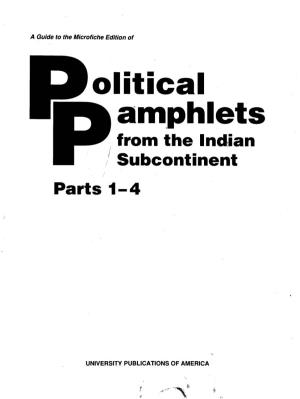 Olitical Amphlets from the Indian Subcontinent Parts 1-4