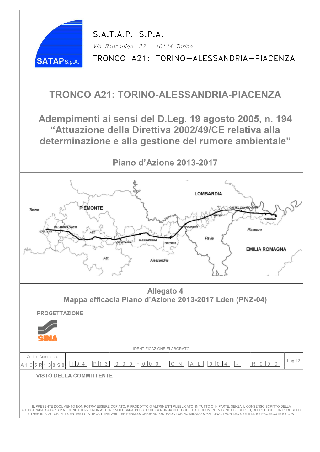 Allegato 4 Mappa Efficacia Piano D'azione Lden