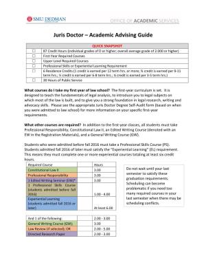 Juris Doctor – Academic Advising Guide