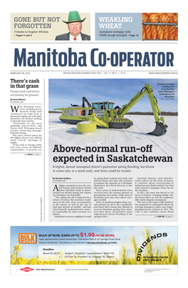 Above-Normal Run-Off Expected in Saskatchewan
