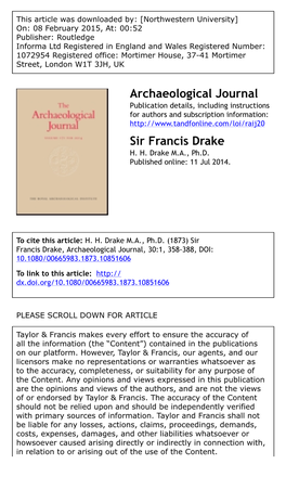 Archaeological Journal Sir Francis Drake