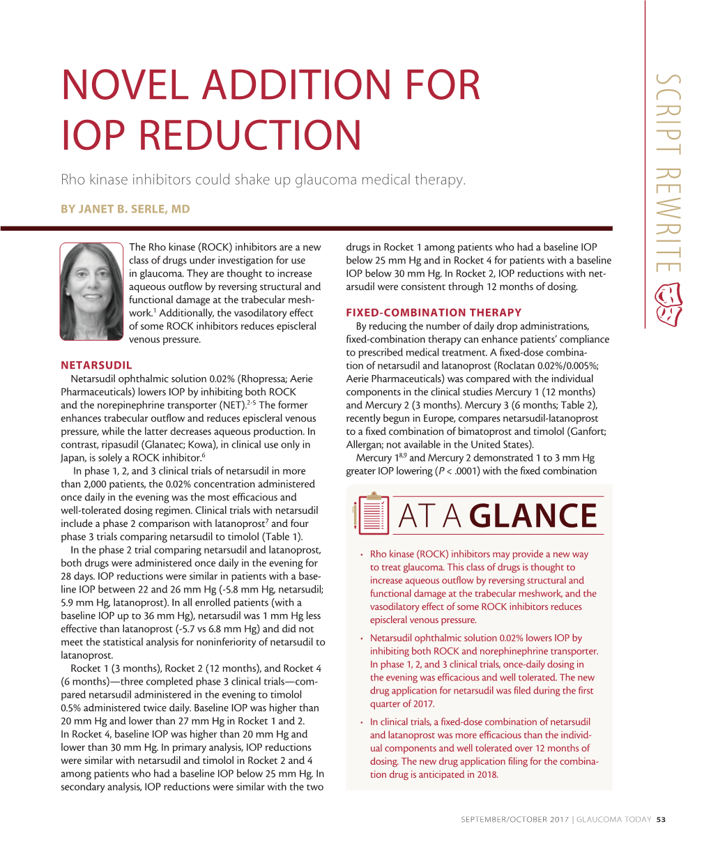 Novel Addition for Iop Reduction