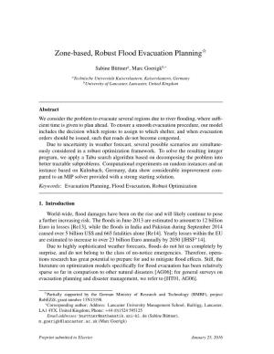 Zone-Based, Robust Flood Evacuation Planning$