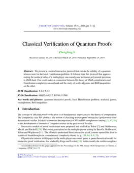 Classical Verification of Quantum Proofs