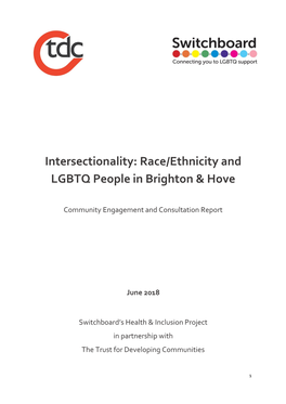Intersectionality: Race/Ethnicity and LGBTQ People in Brighton & Hove