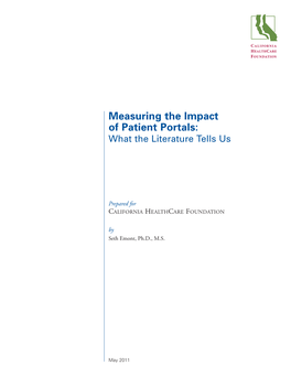 Measuring the Impact of Patient Portals: What the Literature Tells Us