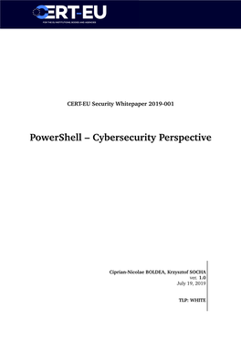Powershell – Cybersecurity Perspective