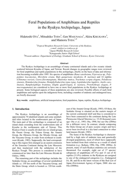 Feral Populations of Amphibians and Reptiles in the Ryukyu Archipelago, Japan